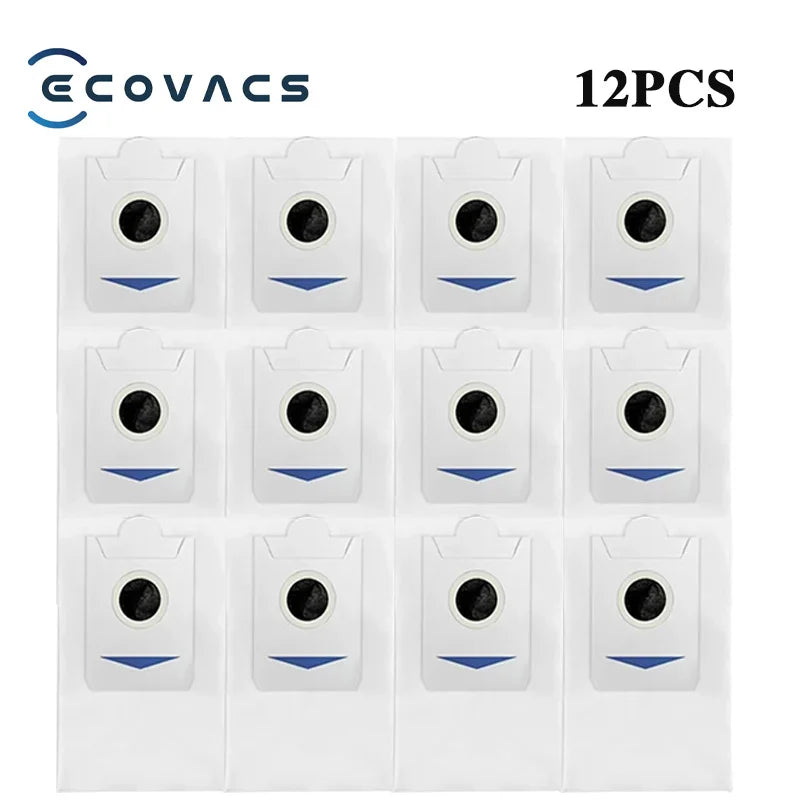 Tidesmit replacement parts set for Ecovacs X5 OMNI and X5 PRO OMNI featuring dust bag, brushes, filter, and mop pads.