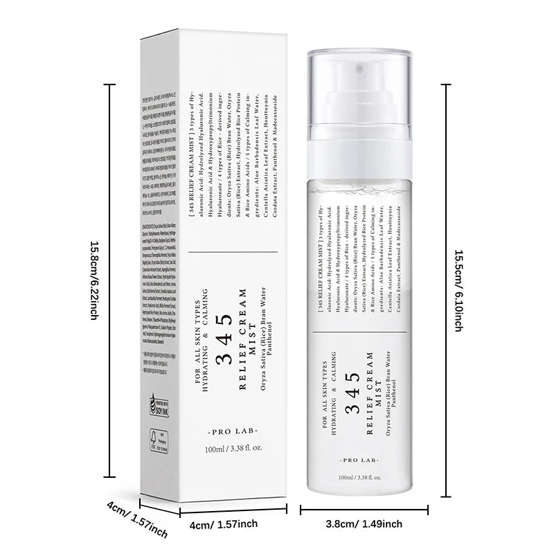 345 Relief Face Cream Blemish Care Pdrn Niacinamide Relief Mist Hydration Dry Skin Soothing & Firming Eye Cream Recovery Set