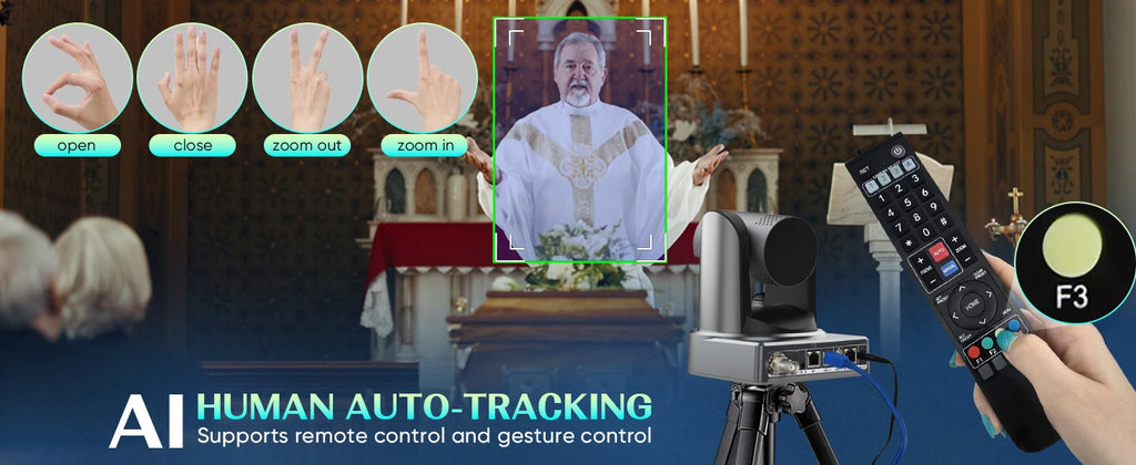 NDI/SDI 4K PTZ Camera 10X 20X Zoom Video Conference Live Streaming HDMI USB IP POE 1080P for Church NetMeeting Broadcast Youtube