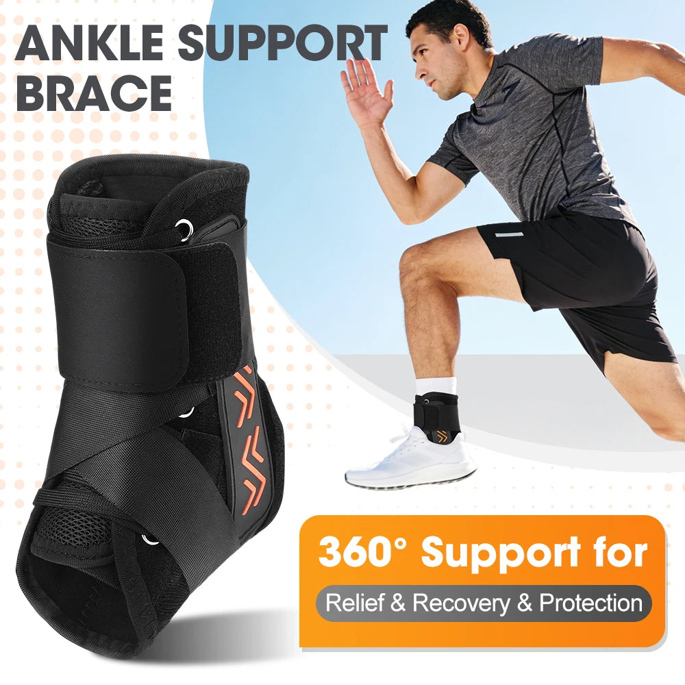 Foot Ankle Support Brace for for Arthritis Tendonitis Sprain Injuries with Side Stabilizers Women Men 360° Protect Foot Brace