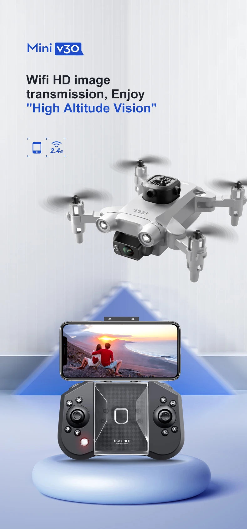4K Camera Drone with Obstacle Avoidance - Foldable Beginner Quadcopter Tidesmit