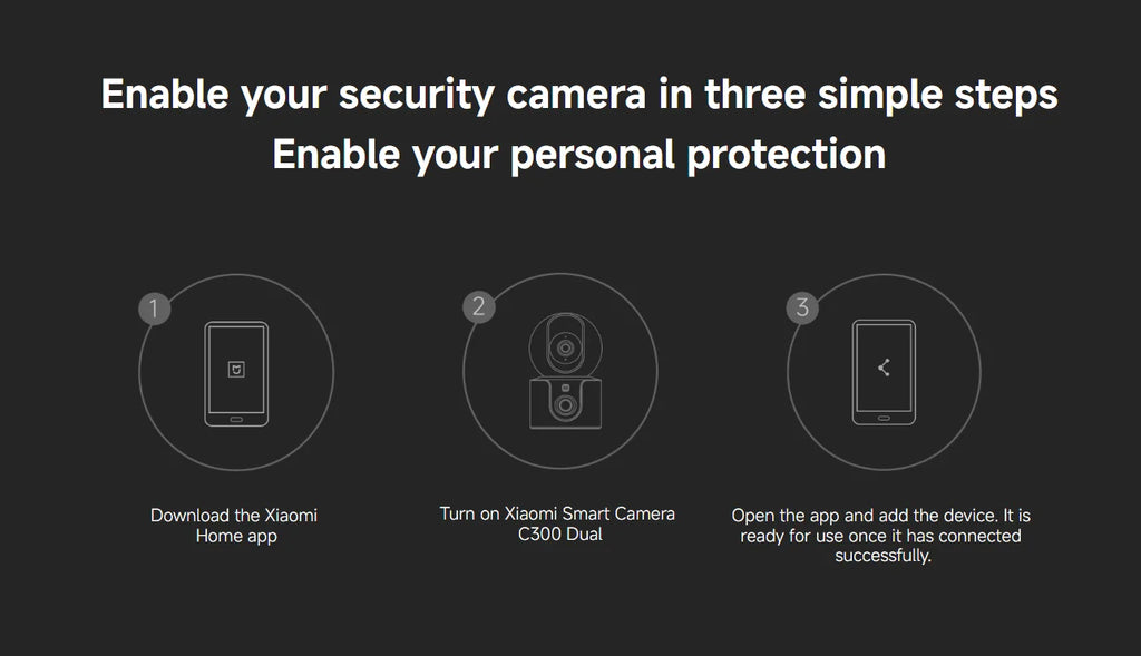 Xiaomi Smart Camera C300 Dual Lens PTZ 360° AI Detection 3 Million Pixels Full Color Night Vision WiFi 6 Home Security Mi Home C