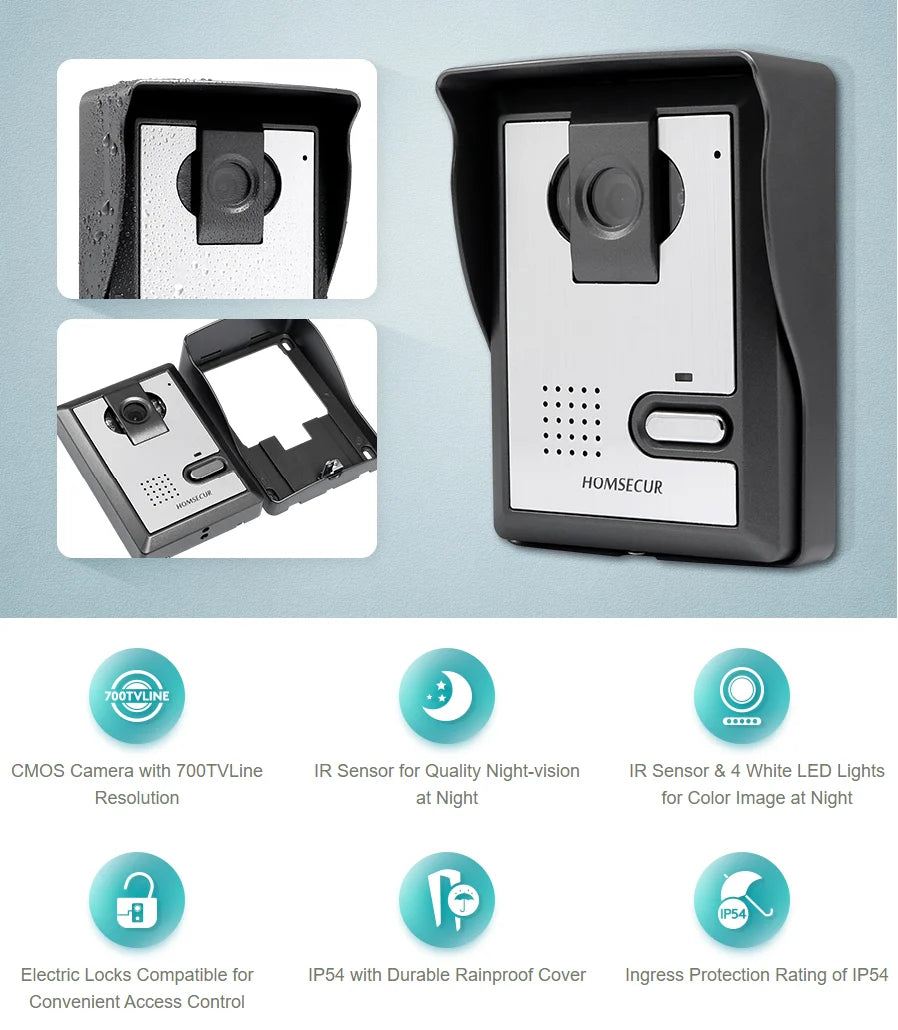 XC005 Outdoor Station Intercom Camera L Model for HOMSECUR XSL Video Doorbell System Model