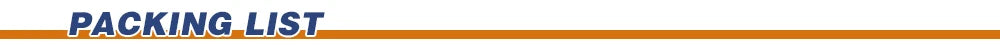 Blue, bold text reading "PACKING LIST" over a horizontal orange line, used to label cargo and shipping documentation.