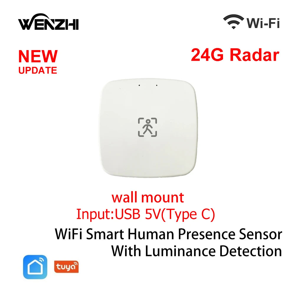 MmWave Human Presence Sensor with Luminance Detection for Smart Homes 24G wall Wifi China Mainland Tidesmit