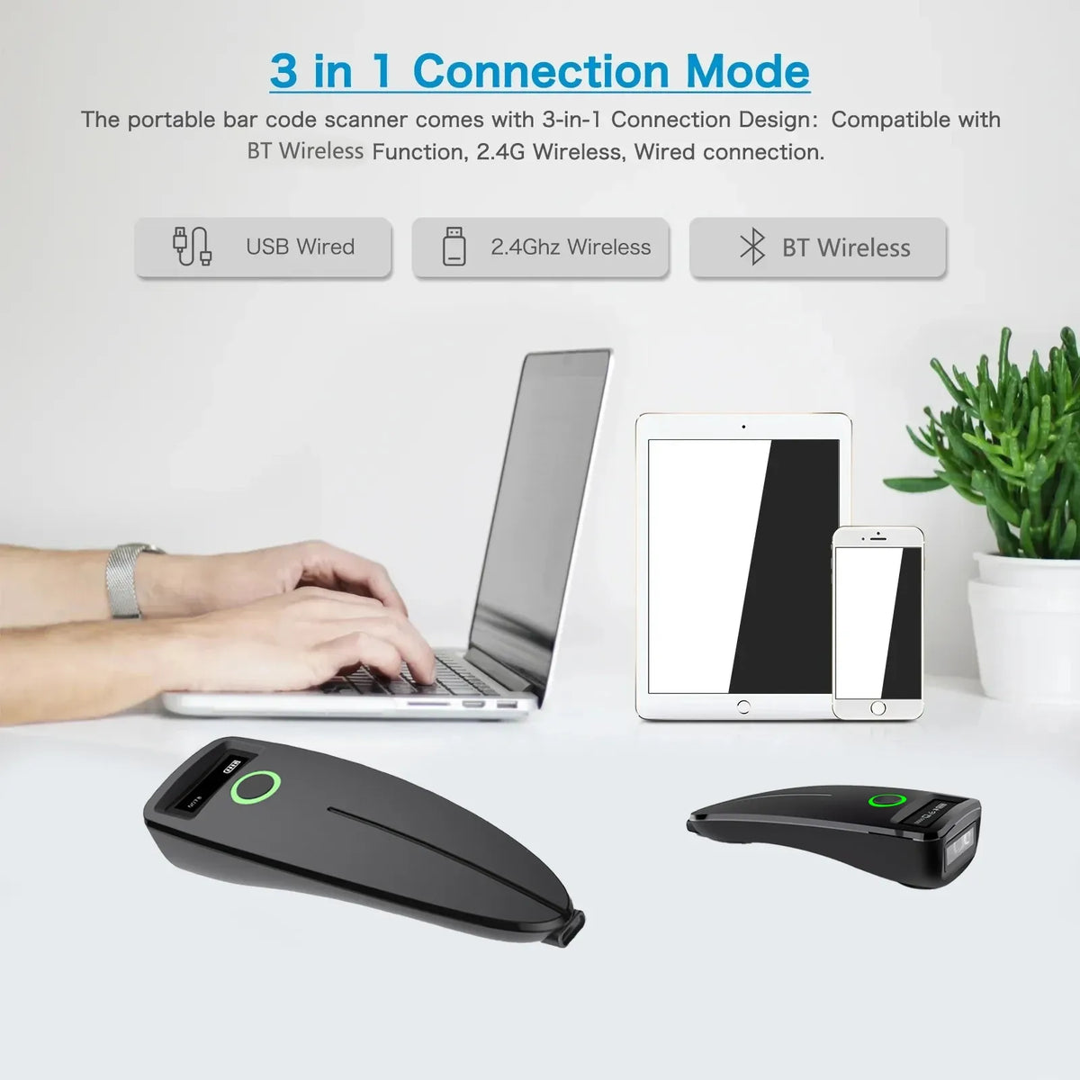 2D Barcode Scanner W7 Mini Wireless Bluetooth Handheld Portable 1D 2D QR Code Data Matrix PDF417 Reader With Storage Function