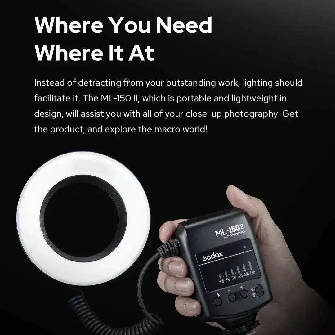 Godox ML-150II Macro Ring Flash – Professional DSLR Lighting Kit Tidesmit