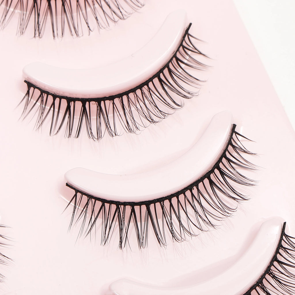 Anime Manga False Eyelashes - Natural Wispy Faux Lashes - 5 Pairs Set False Eyelashes Tidesmit