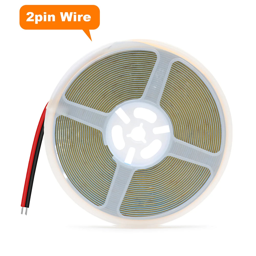COB LED Strip Light Power Kit 220V 110V AC 3000K 4000K 6000K 2pin 240LEDs/m with IC Driver IP20 8mm PCB Dimmable Linear Lighting