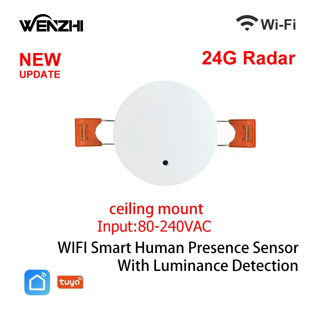 MmWave Human Presence Sensor with Luminance Detection for Smart Homes 24G Celling Wifi China Mainland Tidesmit