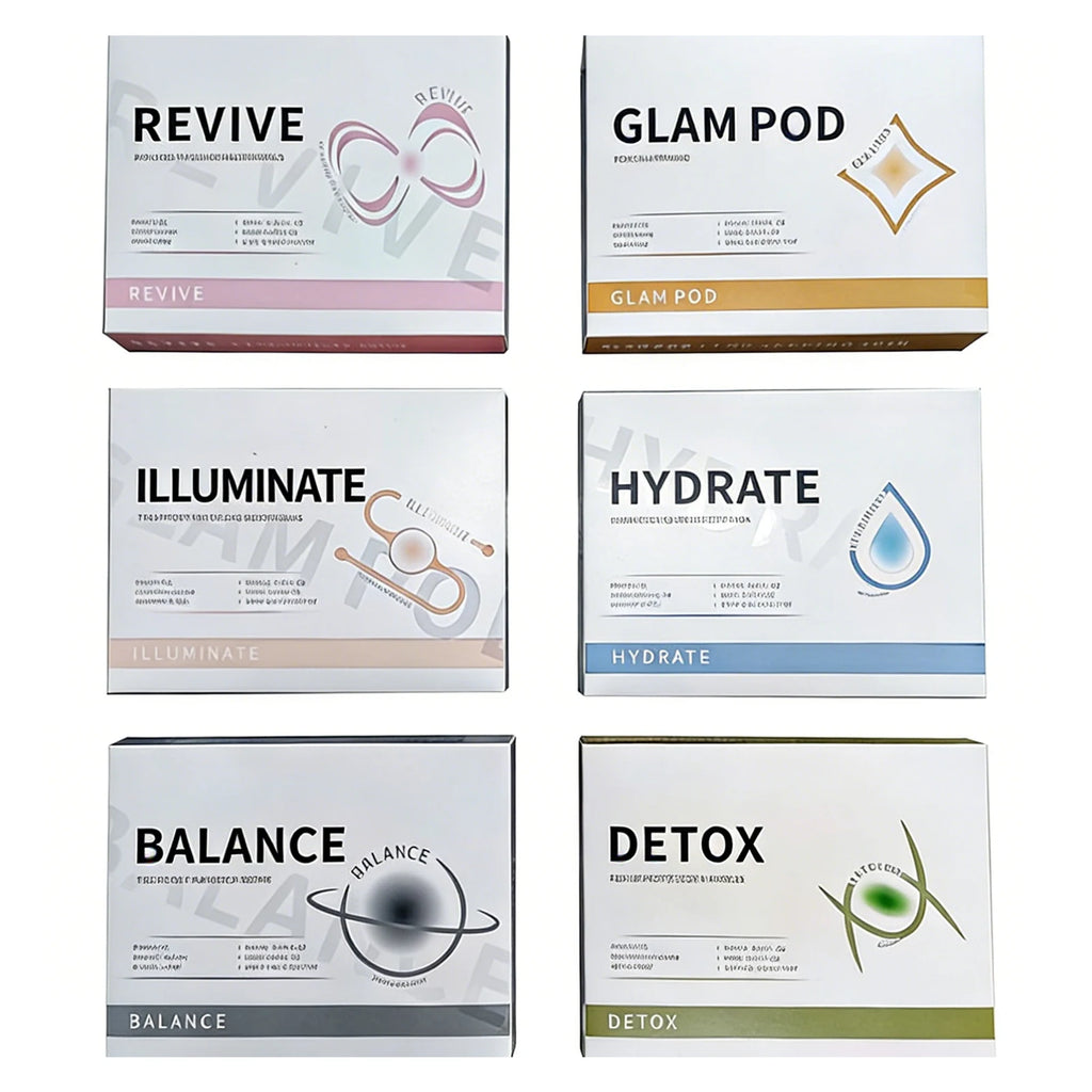6-pack of CO2 oxygen facial treatment capsules for oxygen jet spa machines, for exfoliation and skin rejuvenation.