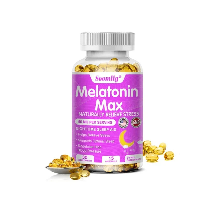 Melatonin 55mg - with MSM, Zinc, Vitamin D3 & B6, Fall Asleep Faster, Stay Asleep Longer, Easy To Take, Vegan Non-GMO Supplement