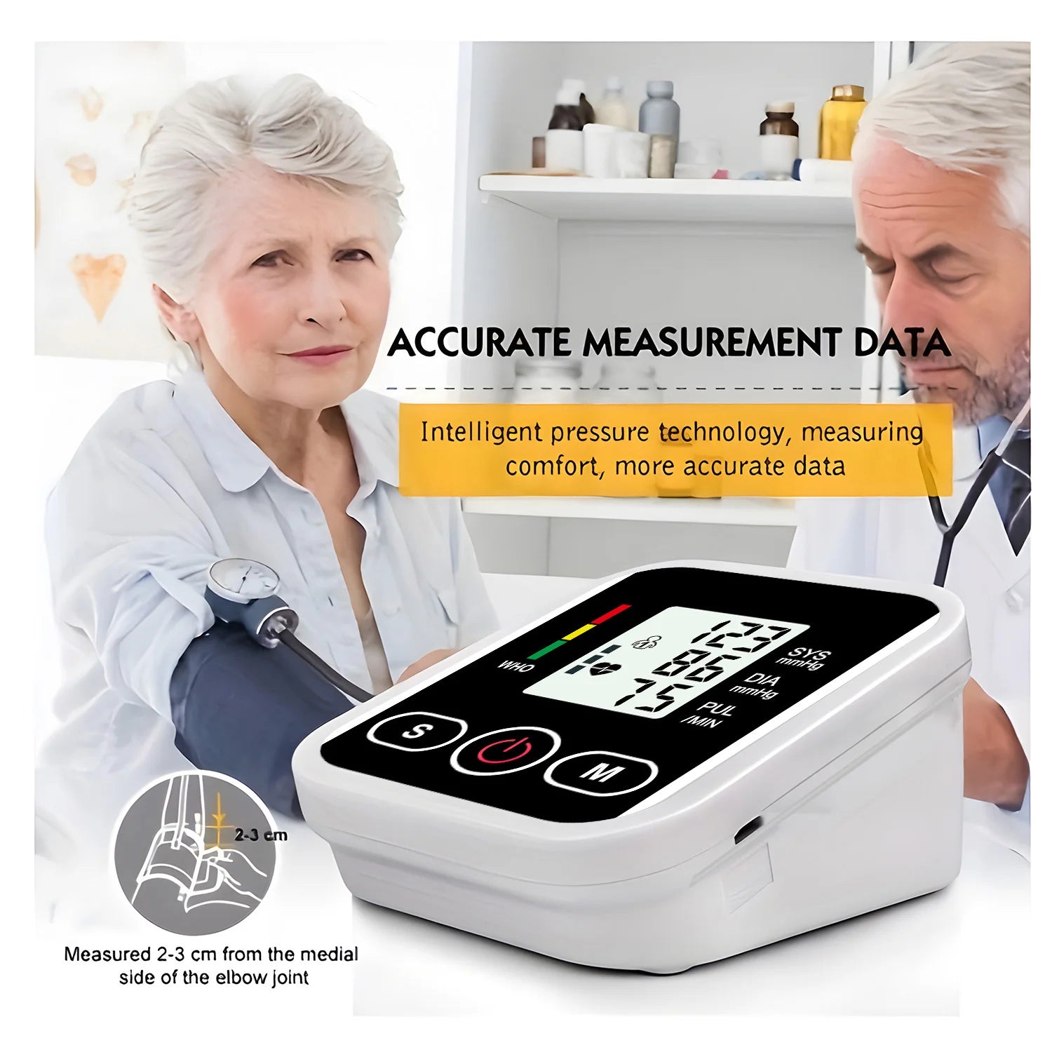 Portable Tonometer Digital Tensiometer Heart Rate Monitor Recharge Arm Blood Pressure Monitor BP Automatic Professional