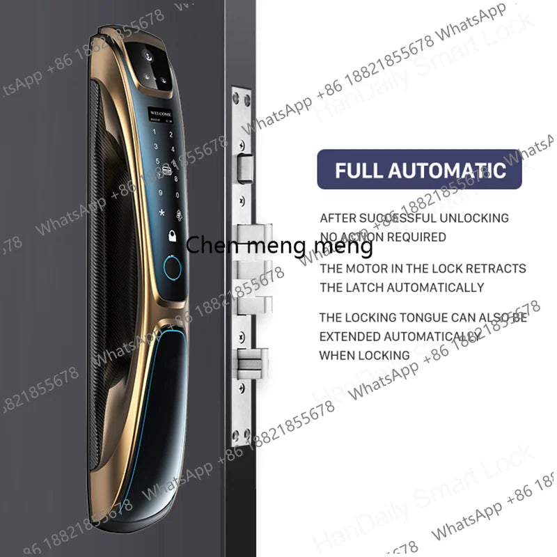 Automatic Fingerprint Electronic Digital Tuya 3D Face Recognition Door Lock Smart Cards Keys Video Camera Lock For Home