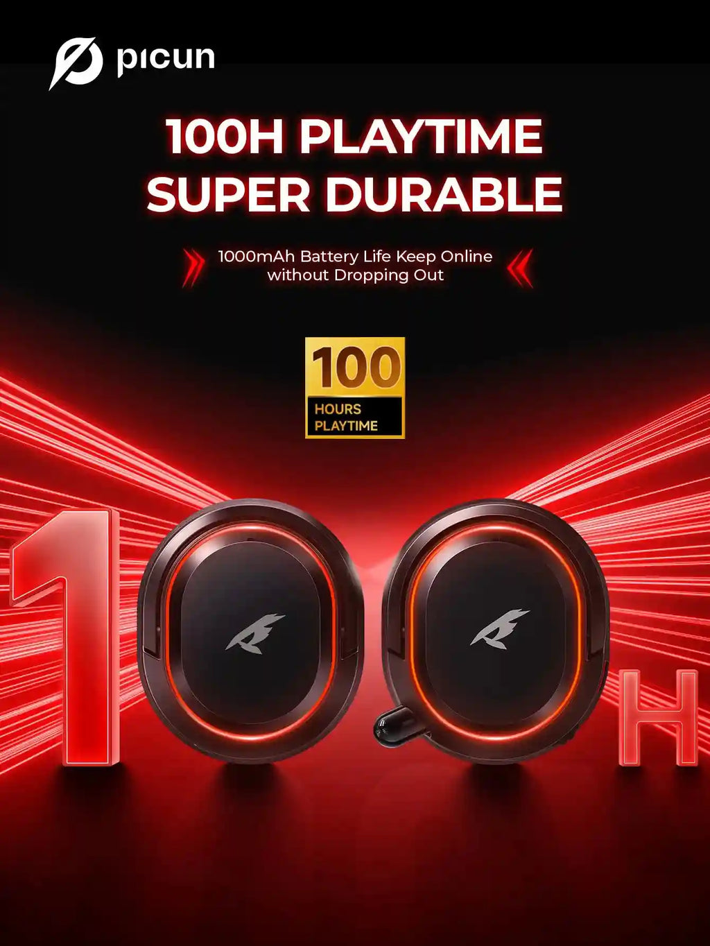 Wireless Gaming Headset with 7.1 Surround Sound and Low Latency Audio Tidesmit