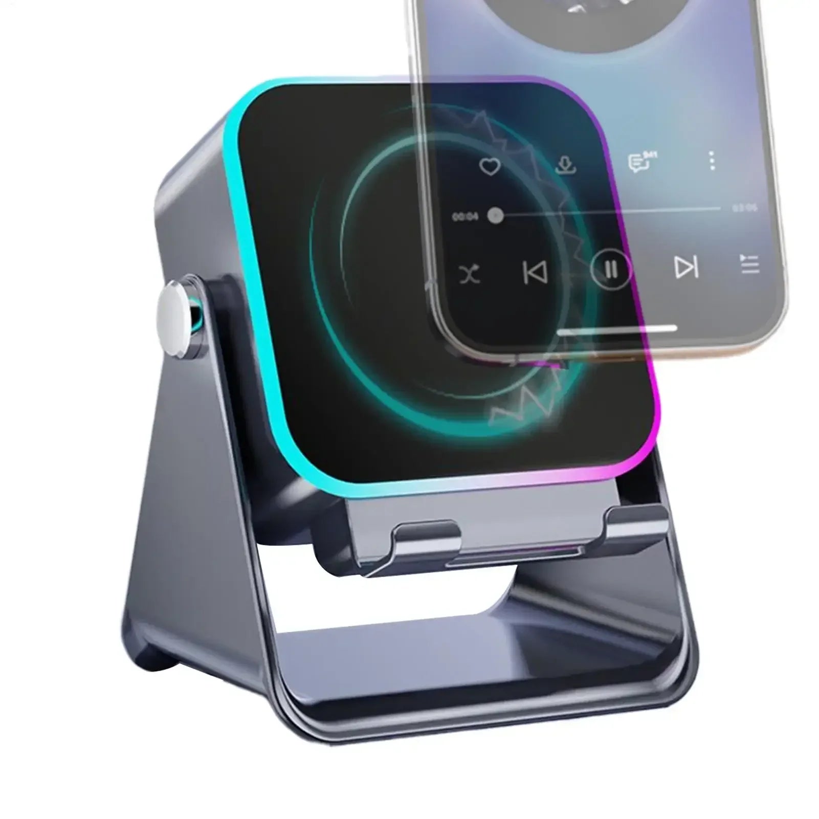 5 In 1 Auto Induction Bluetooth Speaker With 8 Modes RGB Light Portable Audio Device With Phone Holder Holiday Christmas Gift