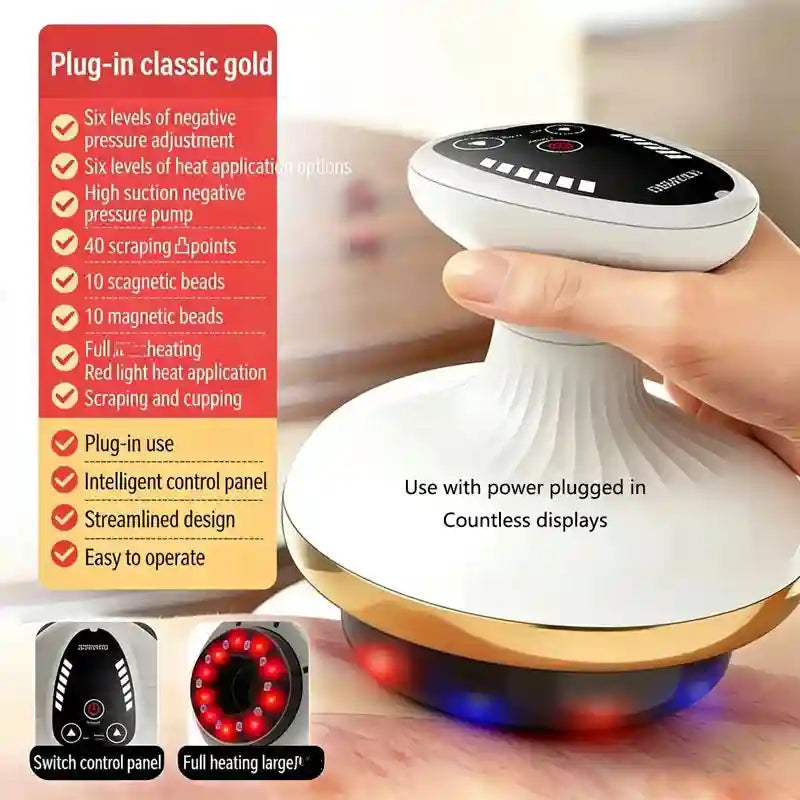 Electric Cupping Massager with Heat Therapy for Deep Tissue Relief Eye Massage Instrument Plug-in model Tidesmit
