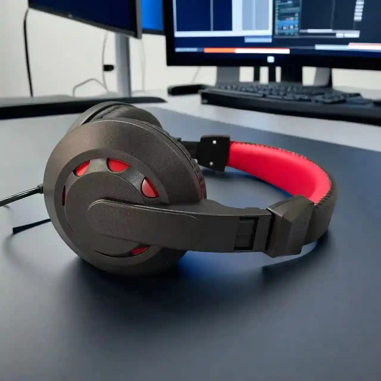 Tidesmit Red Over-Ear Gaming Headphones with Mic and Low Latency Audio Tidesmit