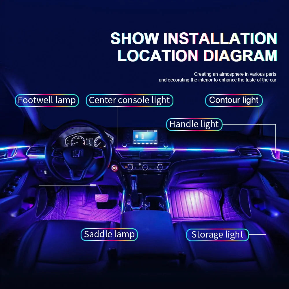 Car Ambient Lighting RGB LED Symphony Atmosphere Lamp by Tidesmit Tidesmit