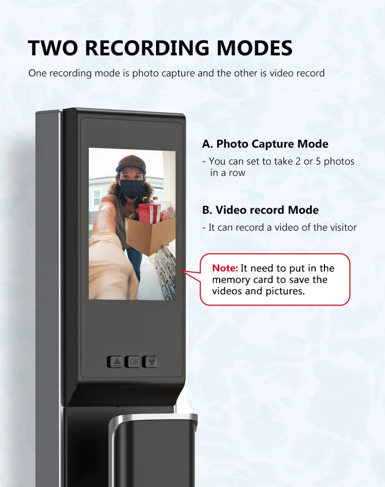 3DCamera TTlock Waterproof Bluetooth Wifi Fingerprint Smart Lock Electronic Intelligent Biometric Code Digital Door Lock