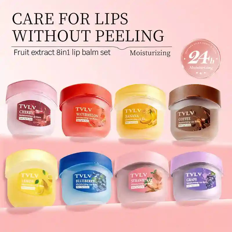 Fruit Lip Balm Set - Moisturizing Lip Care Treatment (8Pcs) Lip Care Tidesmit