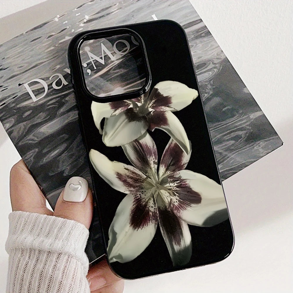 Retro Lily Flower Phone Case: Shock-Absorbing Slim Fit Cover Tidesmit