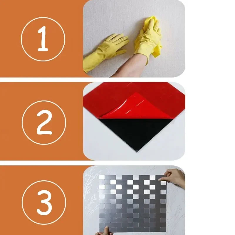 Mosaic Wall Tile Peel And Stick Self Adhesive Waterproof Aluminum Hexagon Kitchen Bath Tile Backsplash Fireproof Kitchenwall