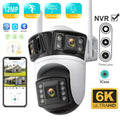 KKOREX Three Screen 6K 12MP HD WIFI IP Camera Outdoor Three Lens AI Human Detection Waterproof CCTV Video ICsee Security Camera
