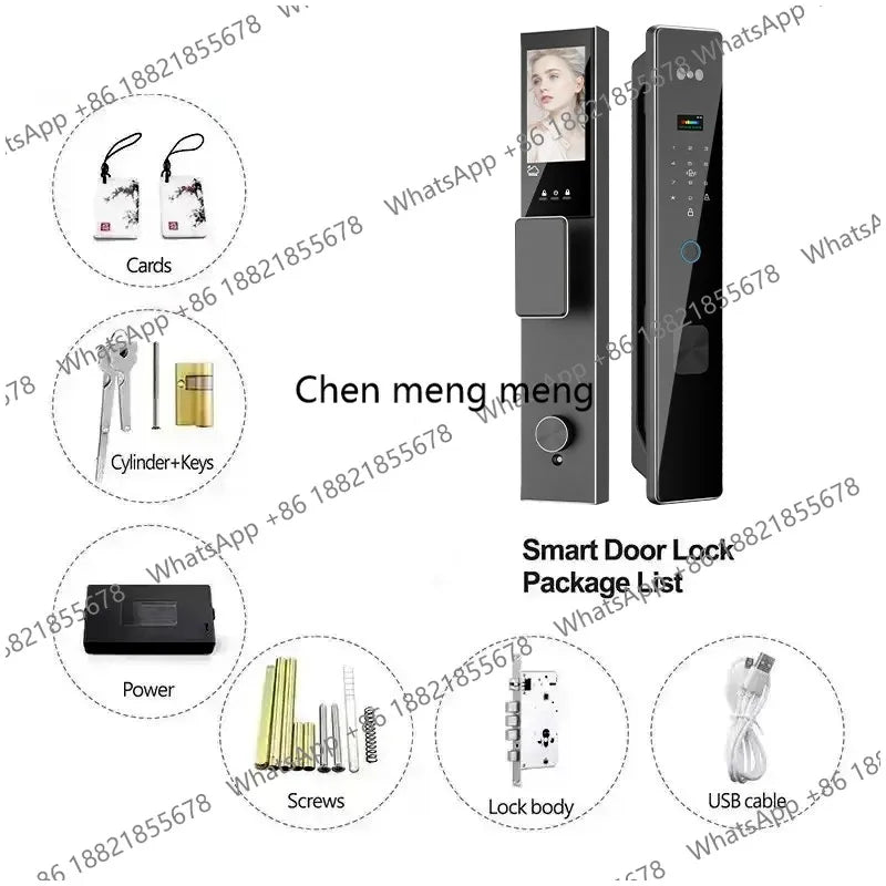 3D Face Recognition Digital Fingerprint Lock With Two-way Audio WiFi Camera Video Call APP Remote Unlock