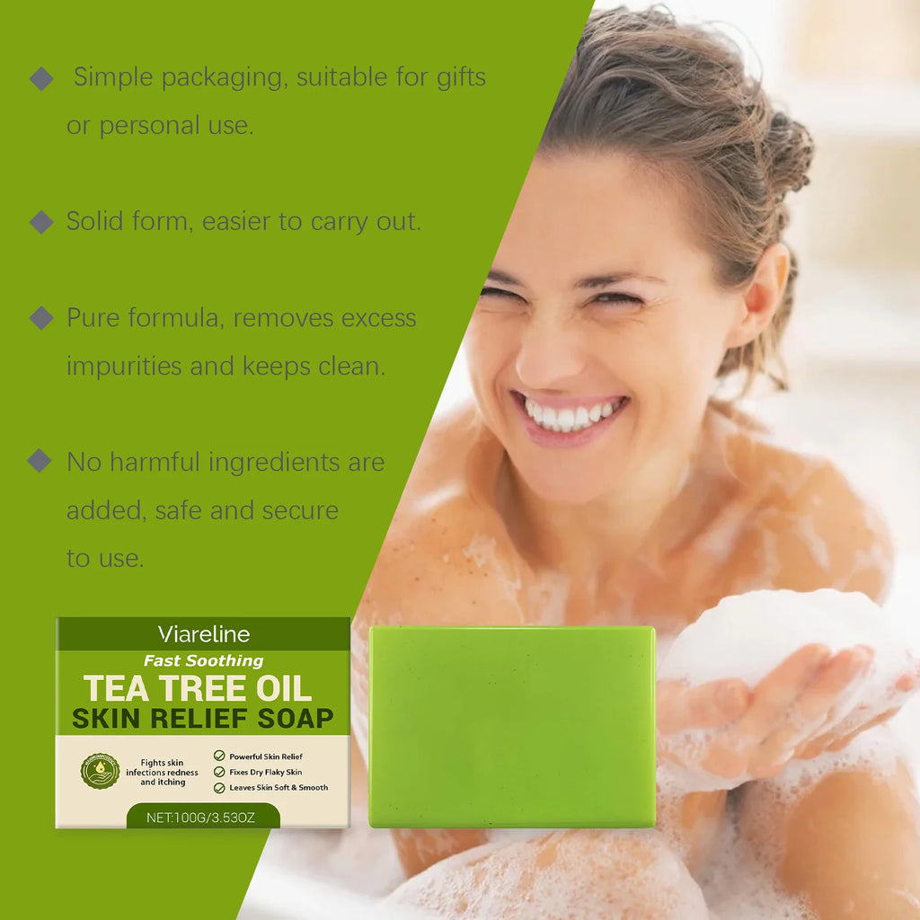 Tea Tree Oil Soap Deep Cleansing Bar - Natural Cruelty-Free Skin Care Scrubs Treatments Tidesmit