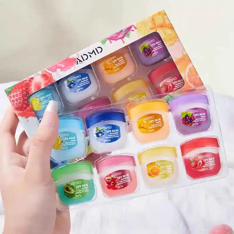 Fruit Lip Balm Set - 8pcs Moisturizing Lip Treatment for Dry Lips Lip Care 2 box Tidesmit