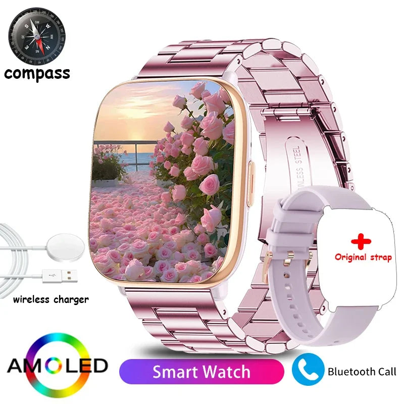 2026 New Smart Watch Full Touch Screen Bluetooth Call AI Voice Heart Rate Waterproof Watches Sports Bracelet Smartwatch Women