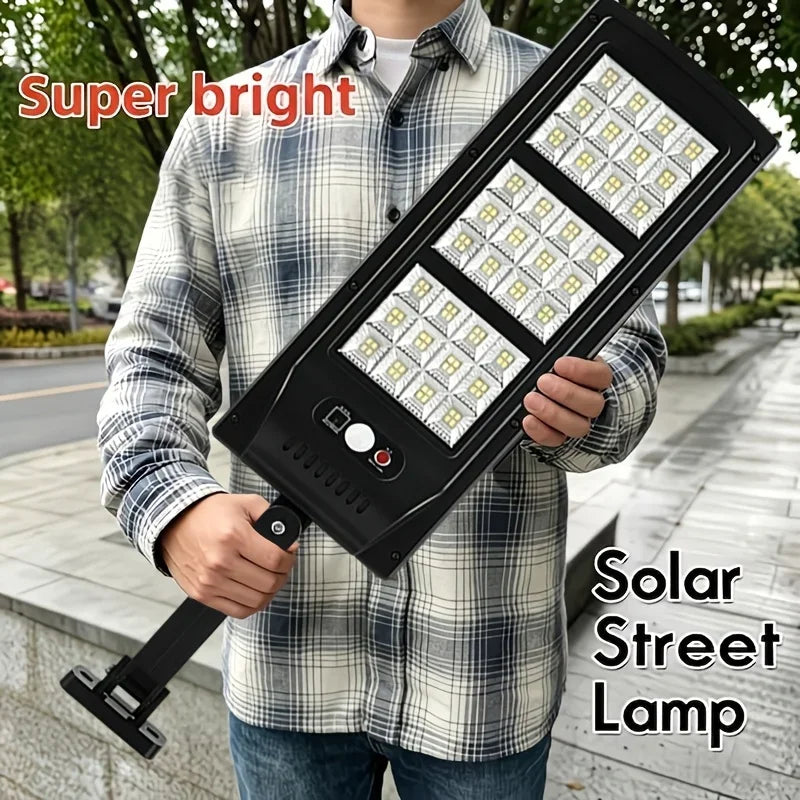 Super Bright Solar Street Light with 888 LEDs, 3000mAh Outdoor Garden Light, Perfect for Commercial Parking Lots, School Basketball Courts, And Streets, Easy to Install, Includes A Remote-controlled Solar Wall Light
