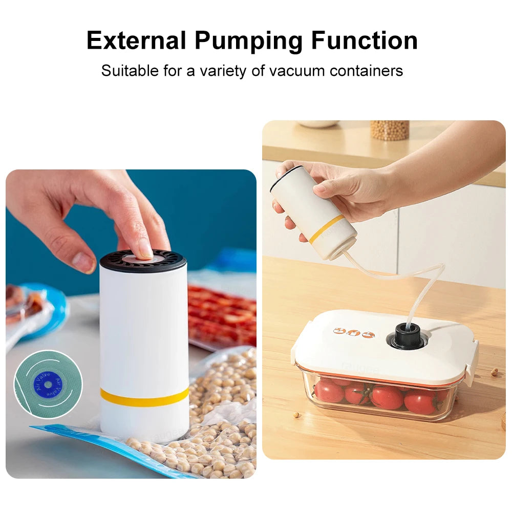 Air Vacuum Sealer Pump Automatic Food Sealing Pump USB Rechargeable Sealer Pump For Food Handheld Dry/wet Food Sealer Pump