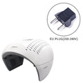 White dome-shaped LED facial light therapy device with an EU power plug for skincare treatments.