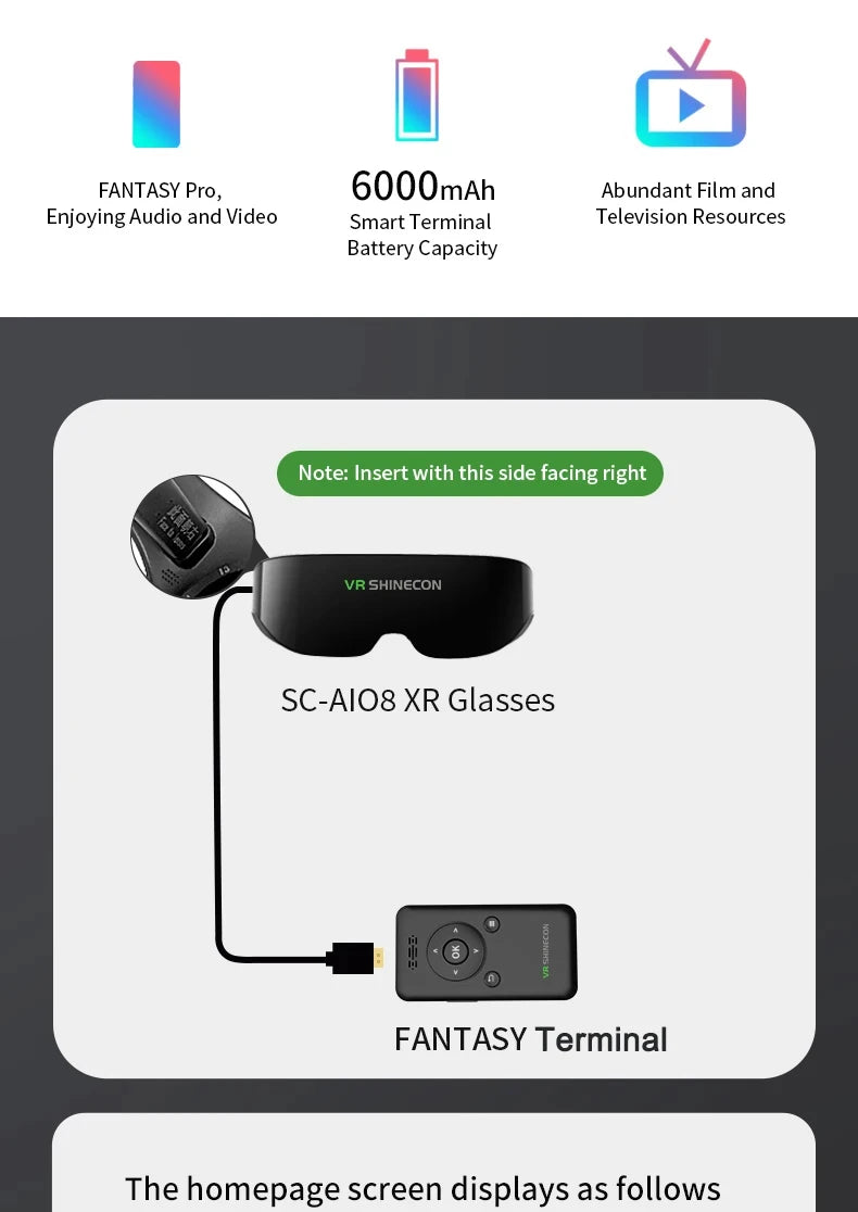 Tidesmit AiO8 Smart Glasses: 1000-Inch VR Display 1058PPI Tidesmit