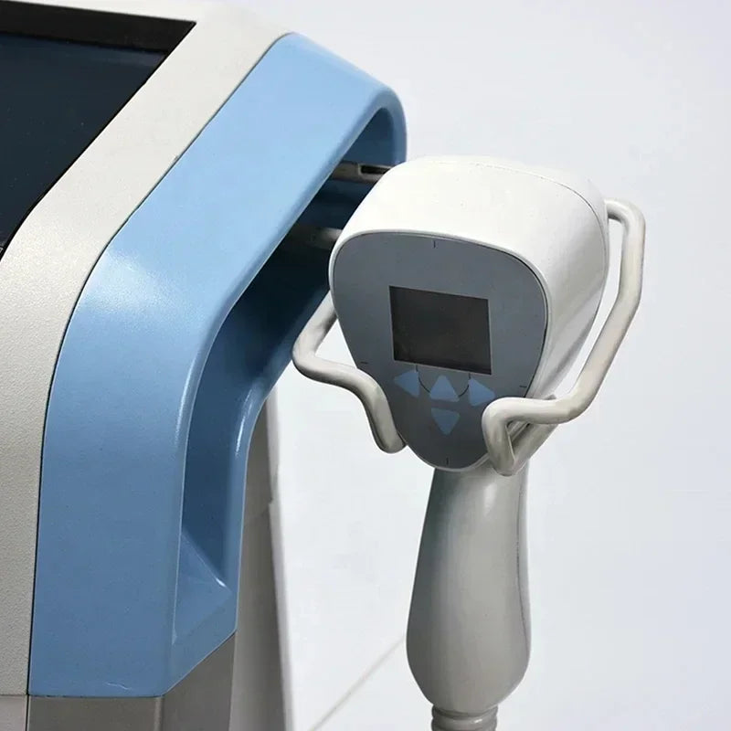 Ultra 360 body contouring machine with handheld applicator for skin tightening, anti-aging, and cellulite reduction.