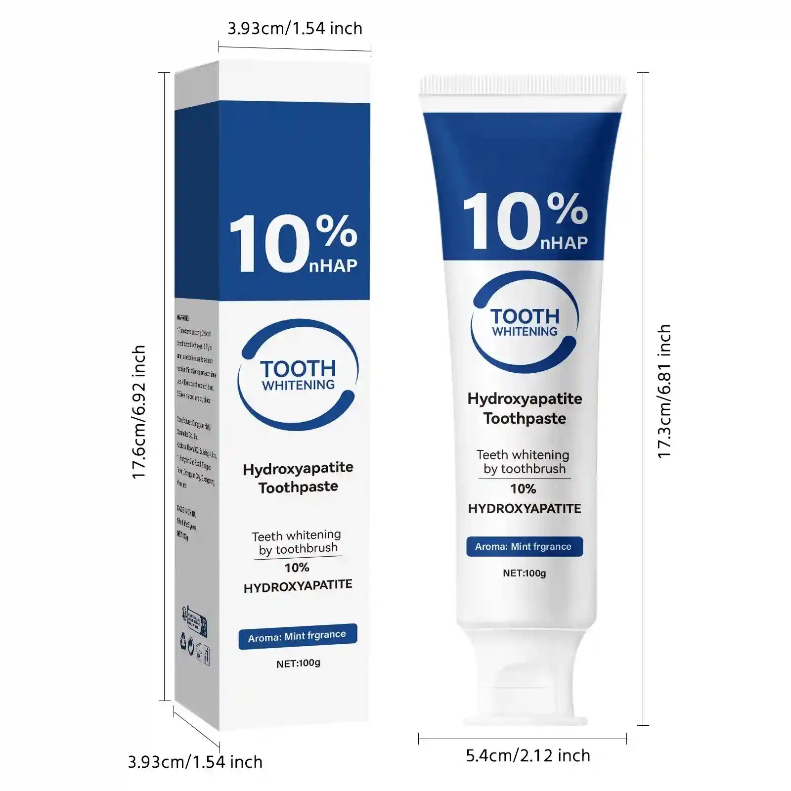 Tidesmit 10% Hydroxyapatite whitening toothpaste for deep cleaning, fresh breath, and gum protection.