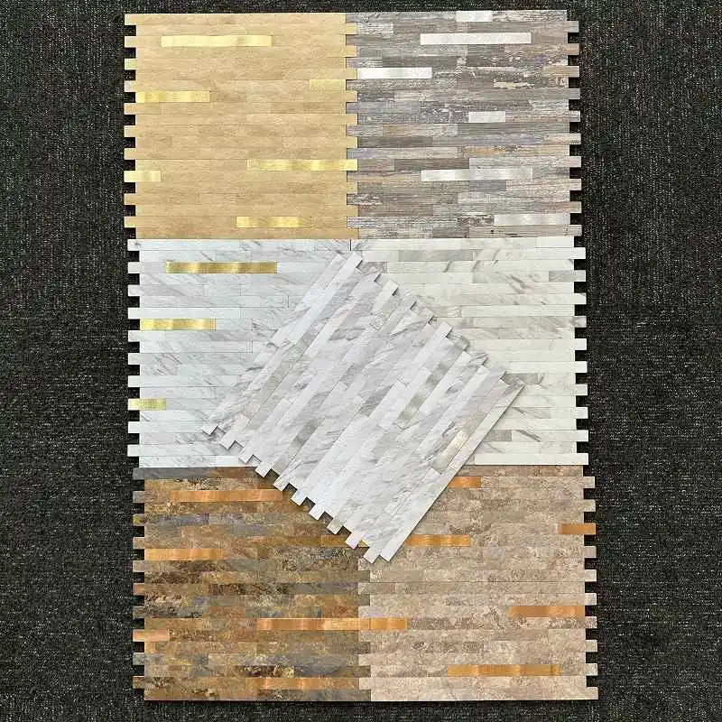 4pcs/lot Mosaic Wall Tile Peel And Stick Self Adhesive Waterproof Aluminum composite rectangle Kitchen Bath Tile Backsplash 917