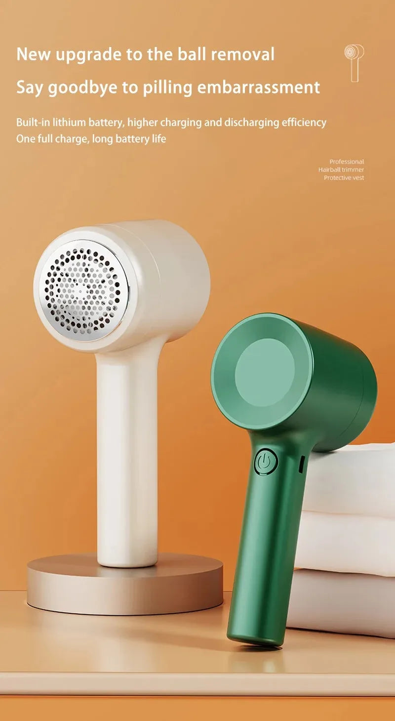 Tidesmit rechargeable fabric shaver removing lint and hair balls from clothes, angle view 17