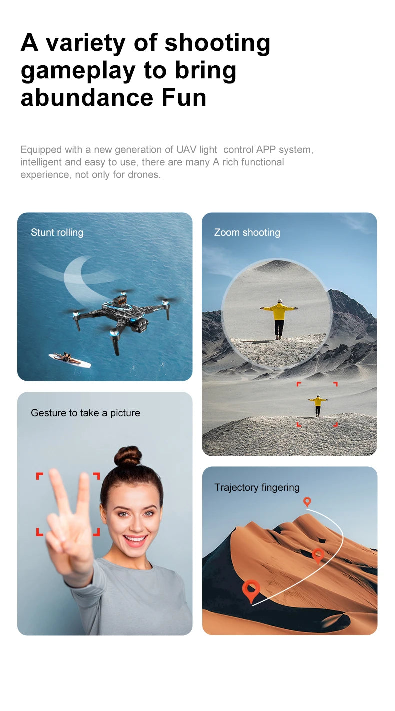4K RC Camera Drone - D13 Foldable GPS Quadcopter with Obstacle Avoidance Tidesmit