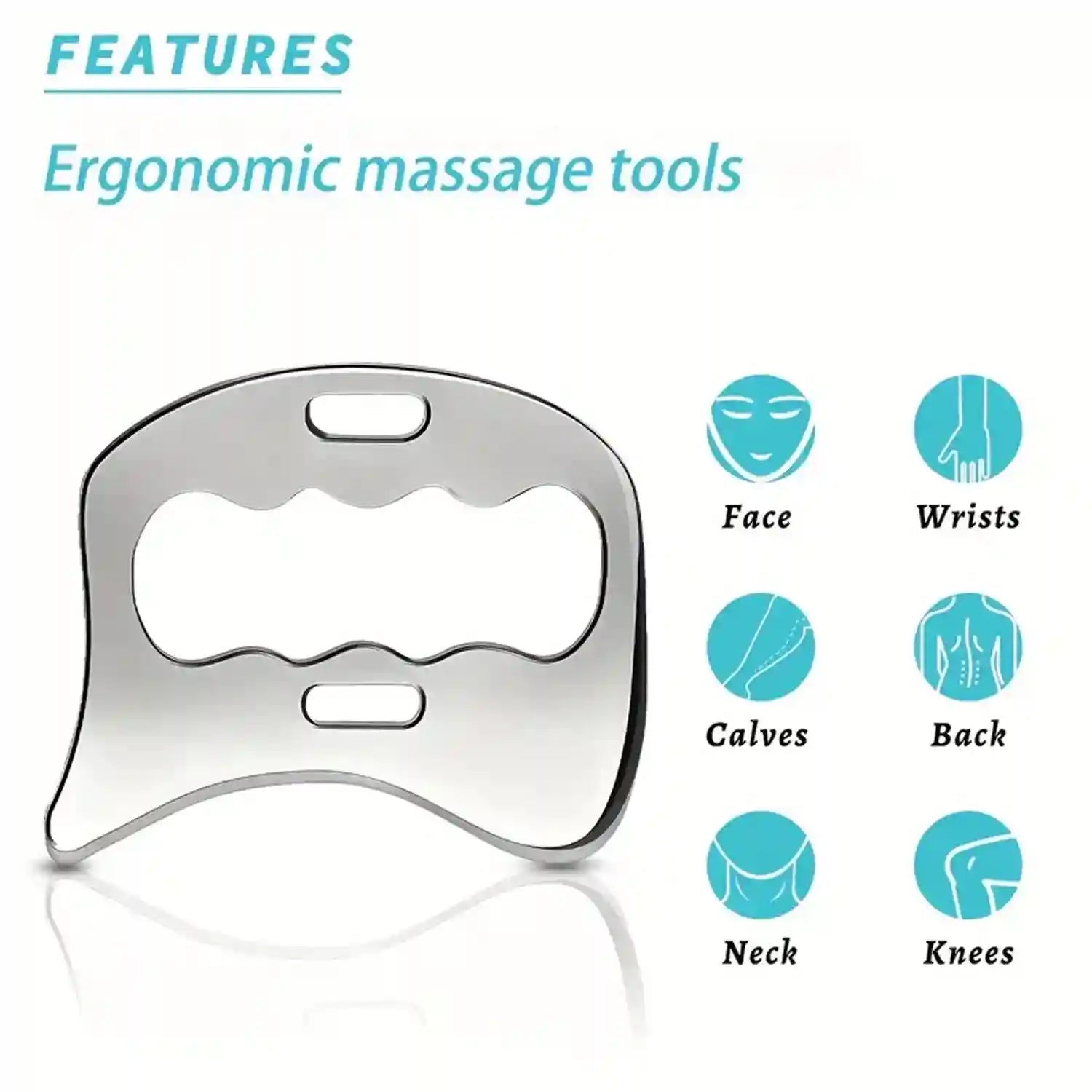 Stainless Steel Gua Sha Set - 3-Piece Muscle Relief & Scraper Tool Eye Massage Instrument Tidesmit