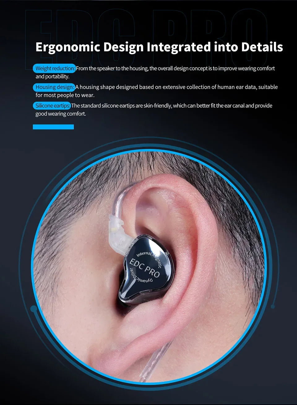 Wired In-Ear Monitors Dynamic Driver Detachable Cable by Tidesmit Tidesmit