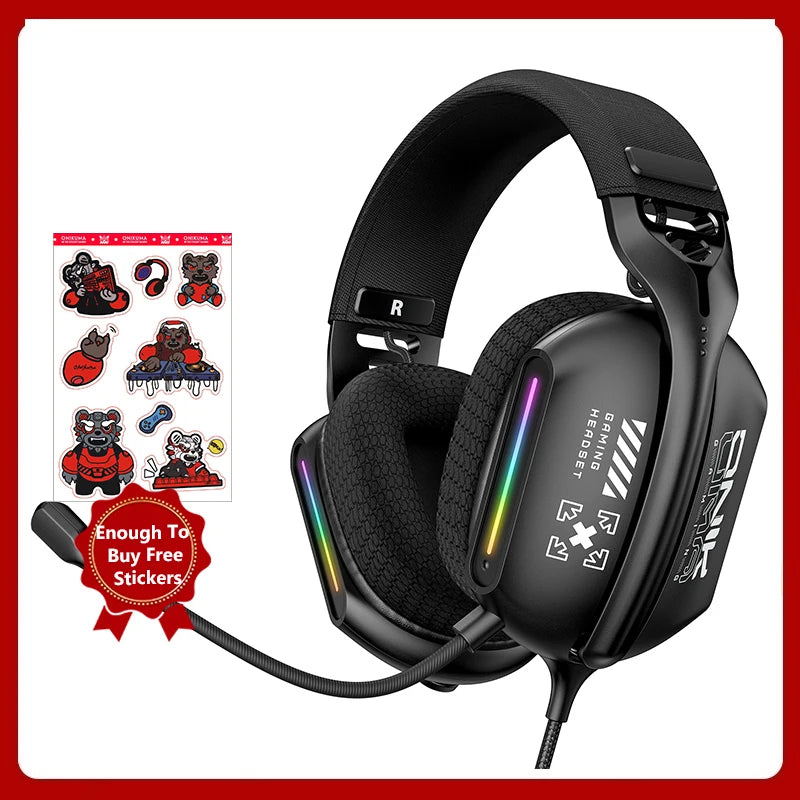Gaming Headset with Microphone - Noise Cancelling Wired Audio Black Tidesmit