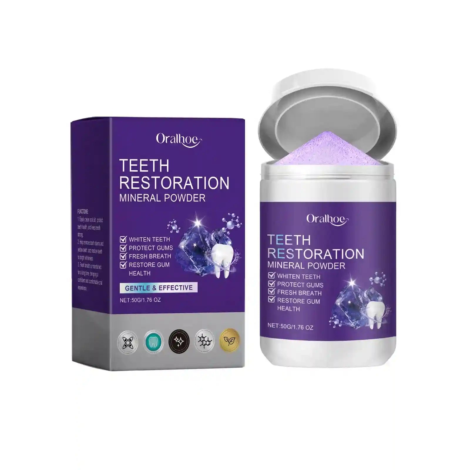 Tidesmit teeth restoration mineral powder for natural enamel remineralization and gentle teeth whitening