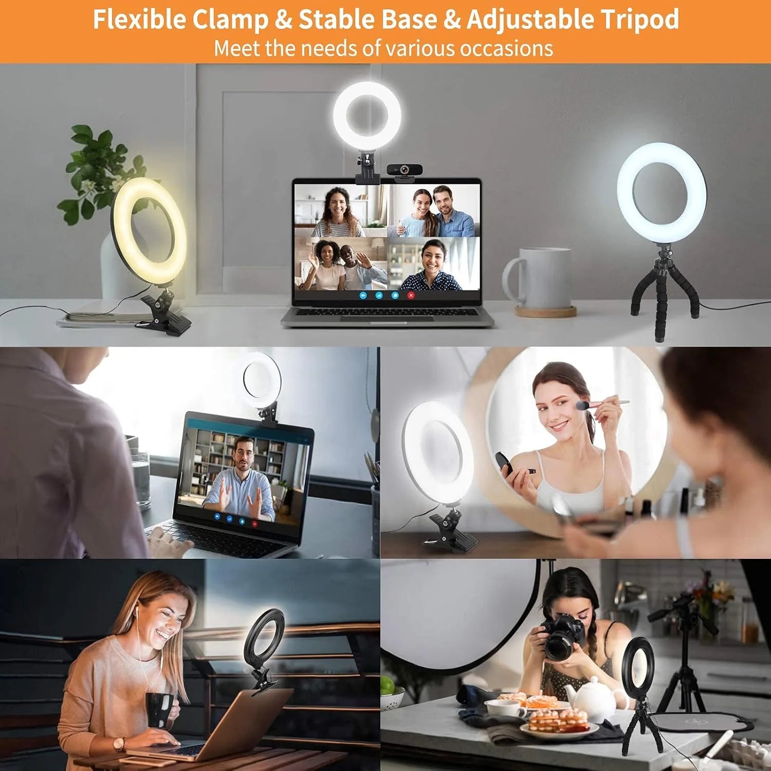 LED Ring Light with Tripod Stand - Adjustable Content Creation Lighting Tidesmit