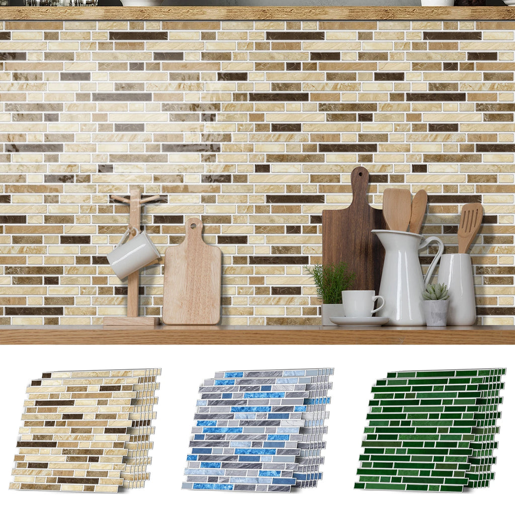 Peel off Tile stickers, Marble Mosaic Wall stickers - Self-Adhesive Waterproof and Splash Proof Tiles for Kitchen/Bathroom Use