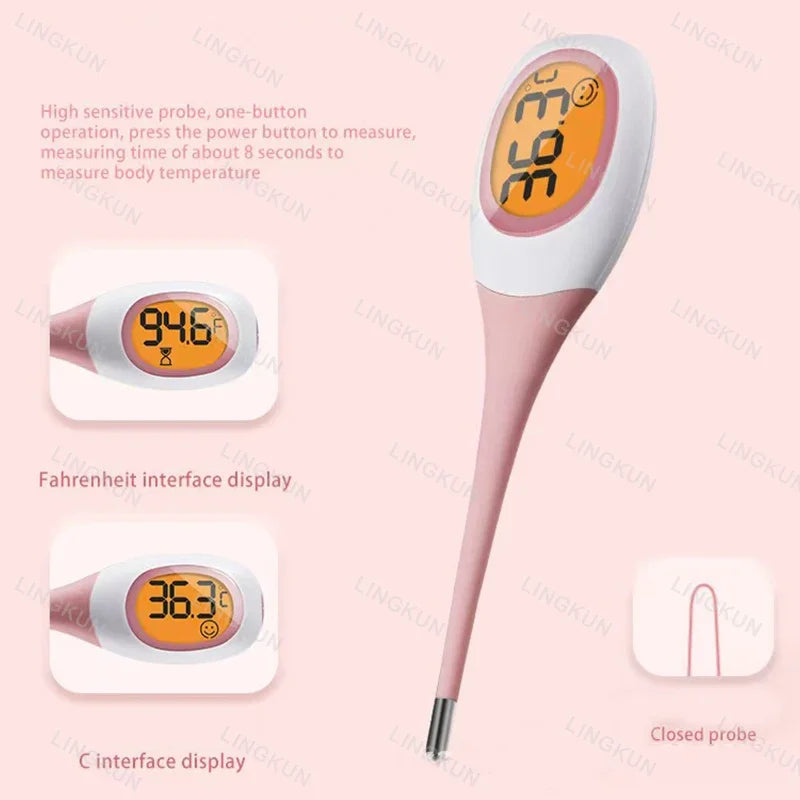 Hot Baby Digital Underarm Electronic Thermometer 8 Seconds Fast Measurement Celsius Fahrenheit Soft Head Oral Body Temperaturer