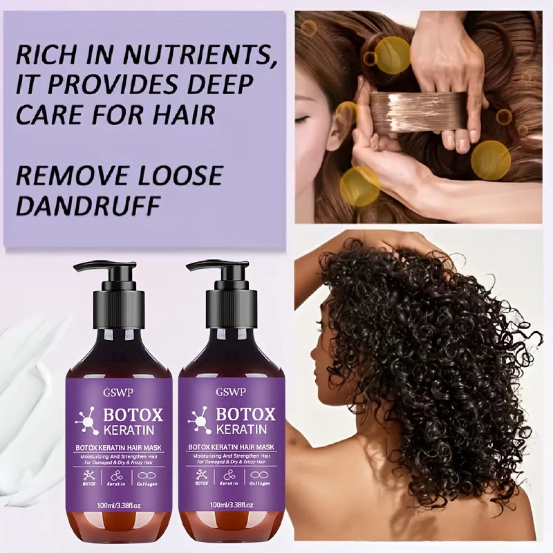 GSWP Botox Keratin Hair Mask for deep moisturizing, frizz reduction, and strengthening damaged hair by Tidesmit.