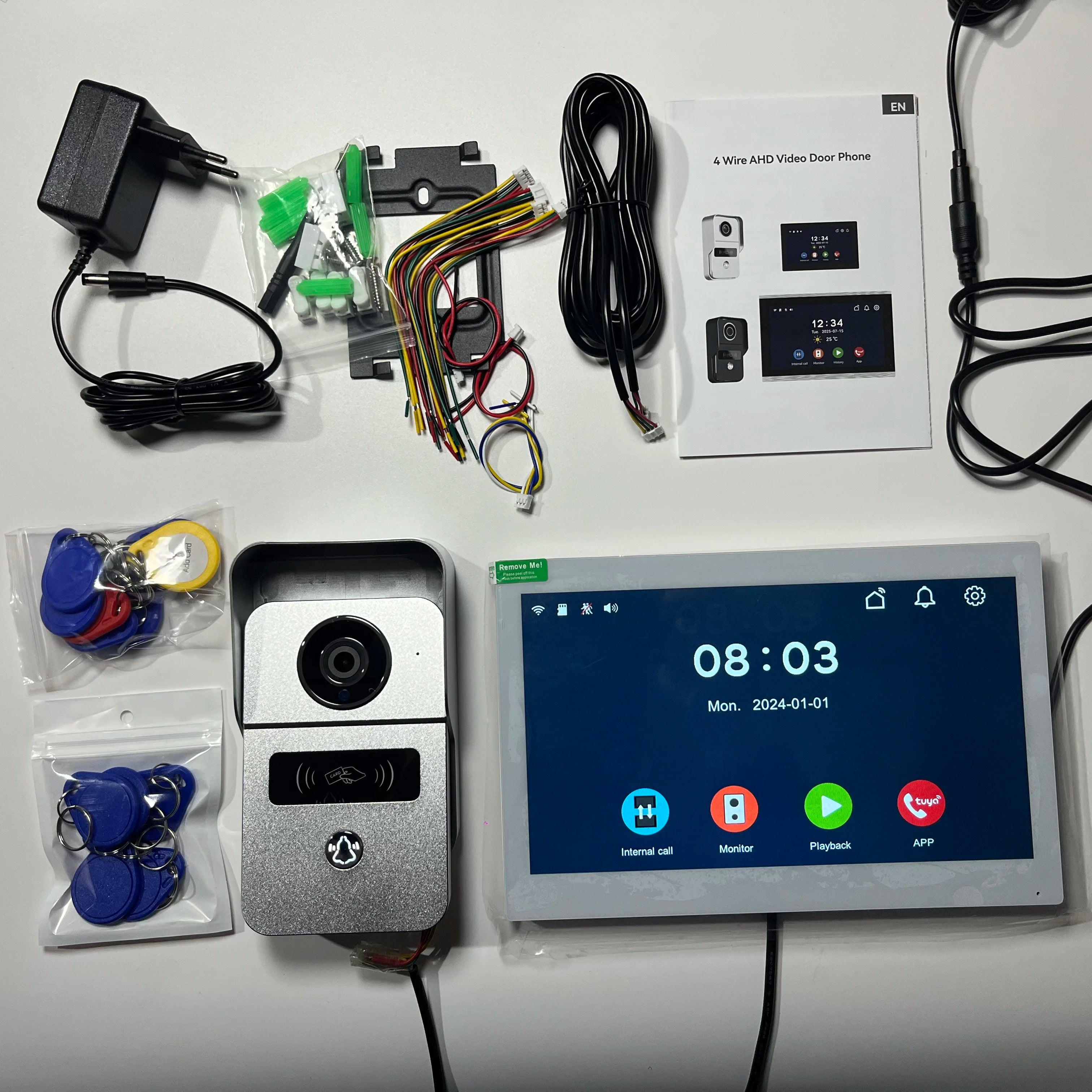 New 4-Wire TUYA Smart Video intercom doorbell Wired 1080P Waterproof Camera 5G WIFI 7/10inch IPS Touch Screen Support IP CCTV